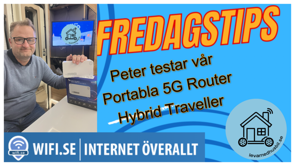 Peter testet einen tragbaren Router im Wohnmobil