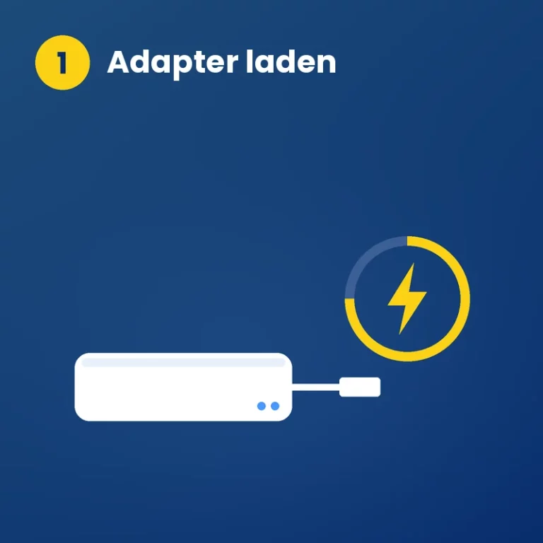 Schritt 1: Der Stromadapter von Wifi.se wird vor der ersten Nutzung etwa 60 Minuten geladen