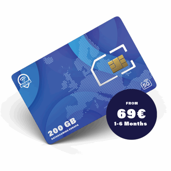200 GB Europe Data Roaming SIM Cards – Activate Anytime You Want