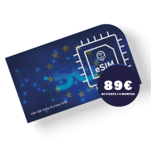 Alternative view of Roaming eSIM Europe with 400 GB of data. Full-speed 5G, no daily limits, activate whenever you want.