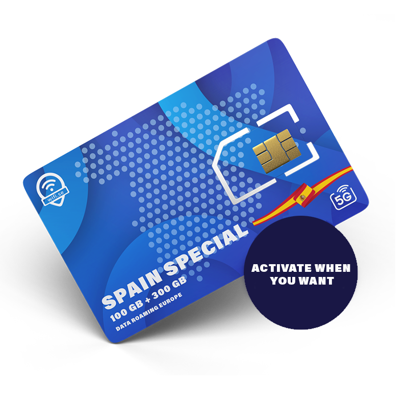 SPAIN SPECIAL SIM CHOOSE BETWEEN 1-6 MONTHS -TOTAL 400GB SIM - 100GB FOR EUROPE AND 300GB IN SPAIN