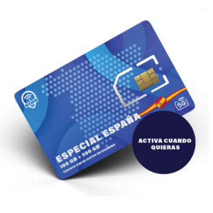 Sim especial España – elige entre 1 y 6 meses – total 400 GB – 100 GB para Europa y 300 GB para España