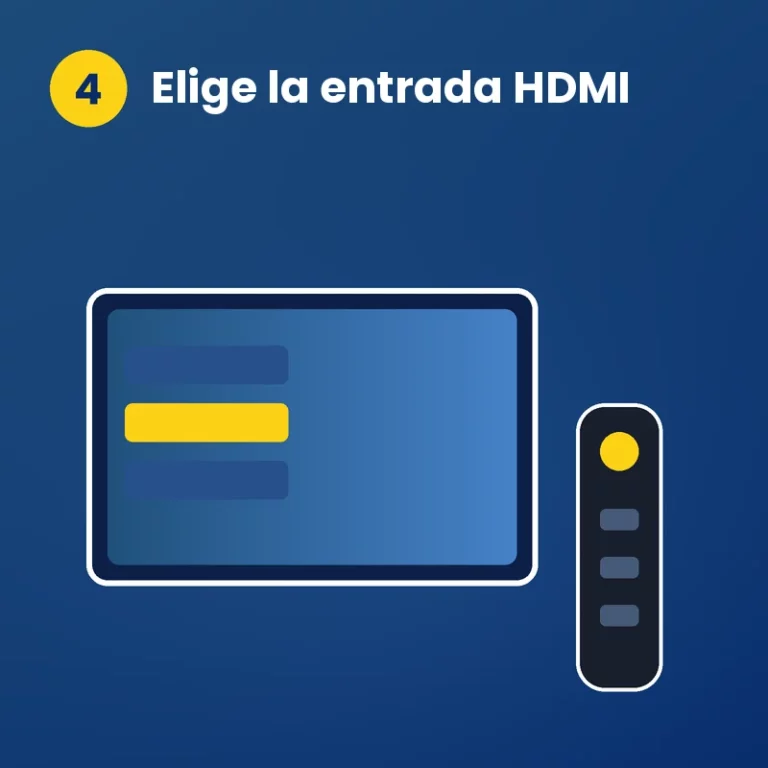 Paso 4: se elige la entrada HDMI correcta con el mando del televisor