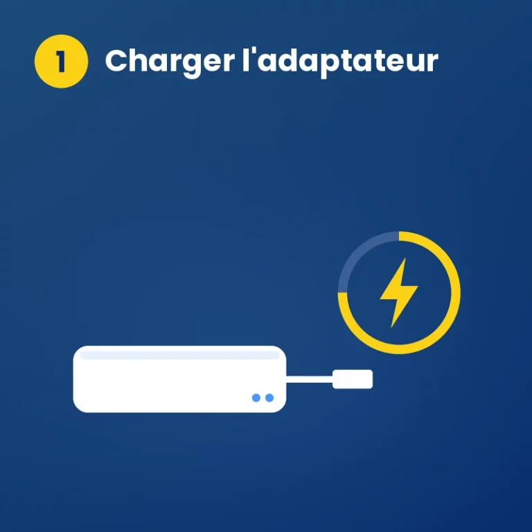 Étape 1 : l'adaptateur Wifi.se se charge environ 60 minutes avant la première utilisation