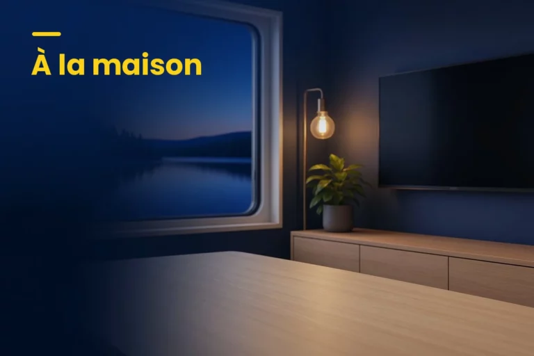 Salon avec téléviseur mural et un câble de moins vers la prise