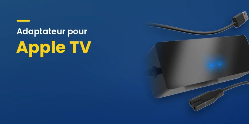 Adaptateur Apple TV noir de Wifi.se avec prise USB et câble d'alimentation pour le port USB du téléviseur et le 12V