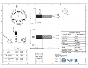 Alternative view of 5G Roof Antenna for Permanent Mounting on RV/Caravan (2G/3G/4G/5G) – 2 Cables