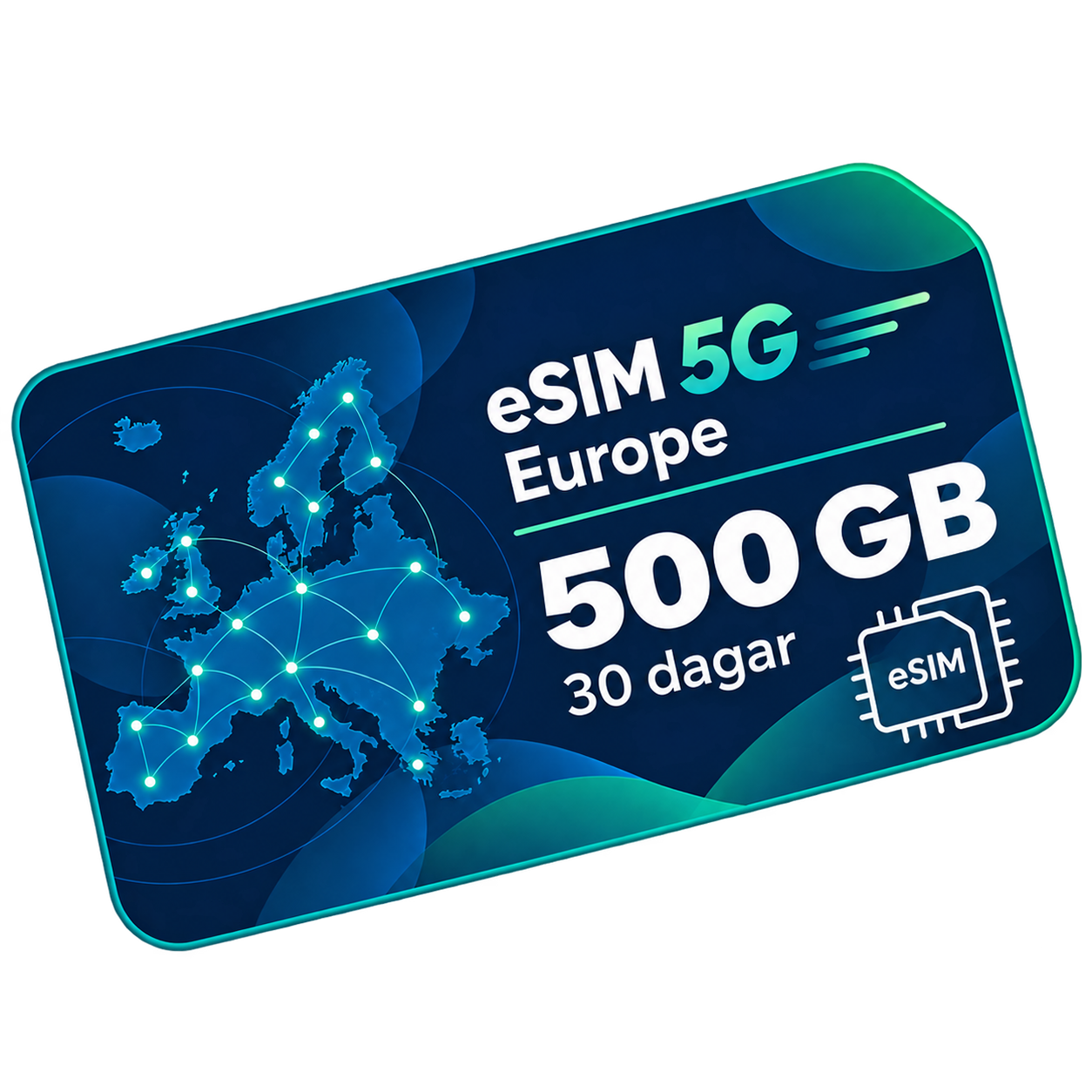 eSIM roamingowy Europa – 500 GB transmisji danych 5G – 1 miesiąc