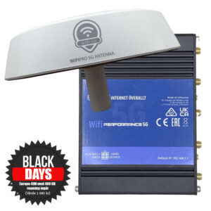 5G Router för husbil / camper / husvagn / båt med fullt kabelpaket och 5G takantenn med inbyggd Wifi