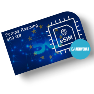 Digitalt eSIM - Beställ Roaming eSIM Europa  - Aktivera när du vill -  400GB per månad full speed inga limits