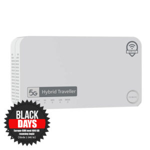 Hybrid Traveller - Portabel 5G router med backup batteri i över 6 timmar - USB