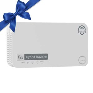 Hybrid Traveller - Portabel 5G router med backup batteri i över 6 timmar - USB