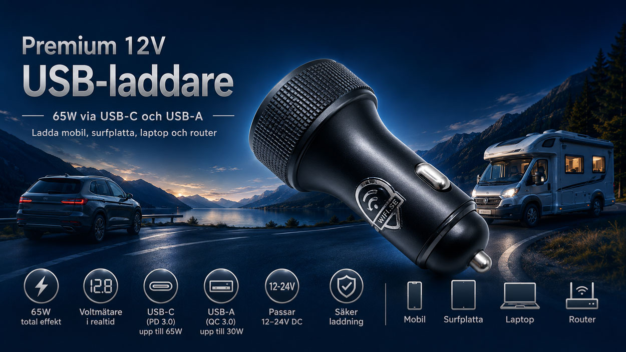 Wifi.se Premium 65W 12V USB-C laddare