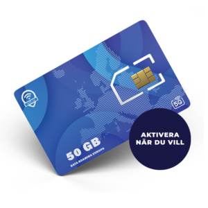 Alternative view of Roaming SIM Europa – 5G full hastighet. Ingen dataplan ingår. Aktivera och välj 50 GB data när du vill.