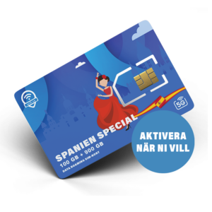 Spanien Special 100 GB + 900 GB Roaming Data Sim-kort för Europa