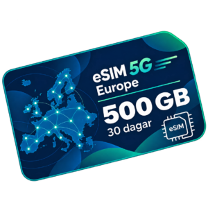 eSIM Europe 500 GB – 5G Data i 30 dagar