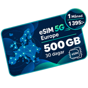 eSIM Europe 500 GB – 5G Data i 30 dagar